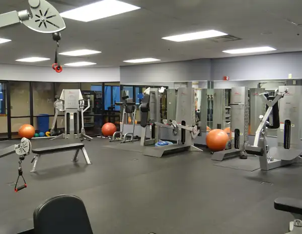 The weight room at South Regency Tennis & Fitness Center